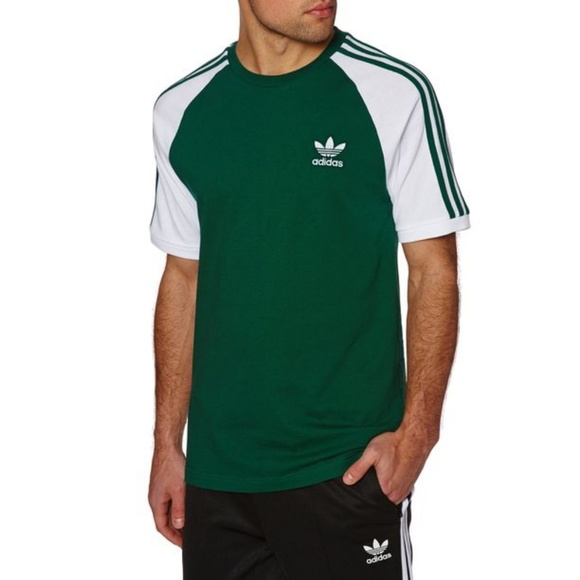 adidas 3 stripe shirt green